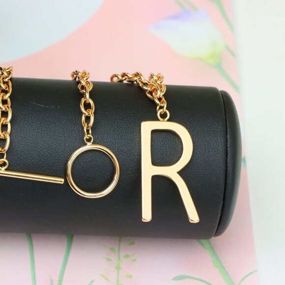 "Rose Gold Initial 'R' Necklace with Pearls, XPNL1904 - Picture 7 of 12